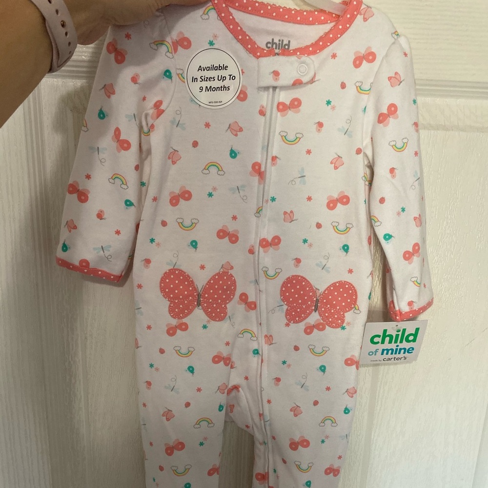 Baby girl footed sleeper